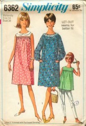 6362 SIMPLICITY 1965 SLEEVES OR NOT YOKE DRESS, TOP PATTERN 10 31"BUST UNCUT